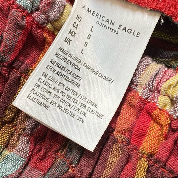 American Eagle Top Plaid Halter Crop Large Festival Stretch Corset - Picture 8 of 9